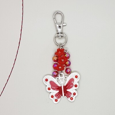 Butterfly Bag Charm Red