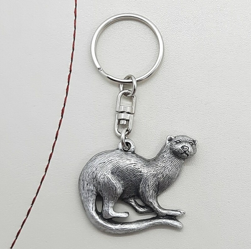 Otter Pewter Keyring