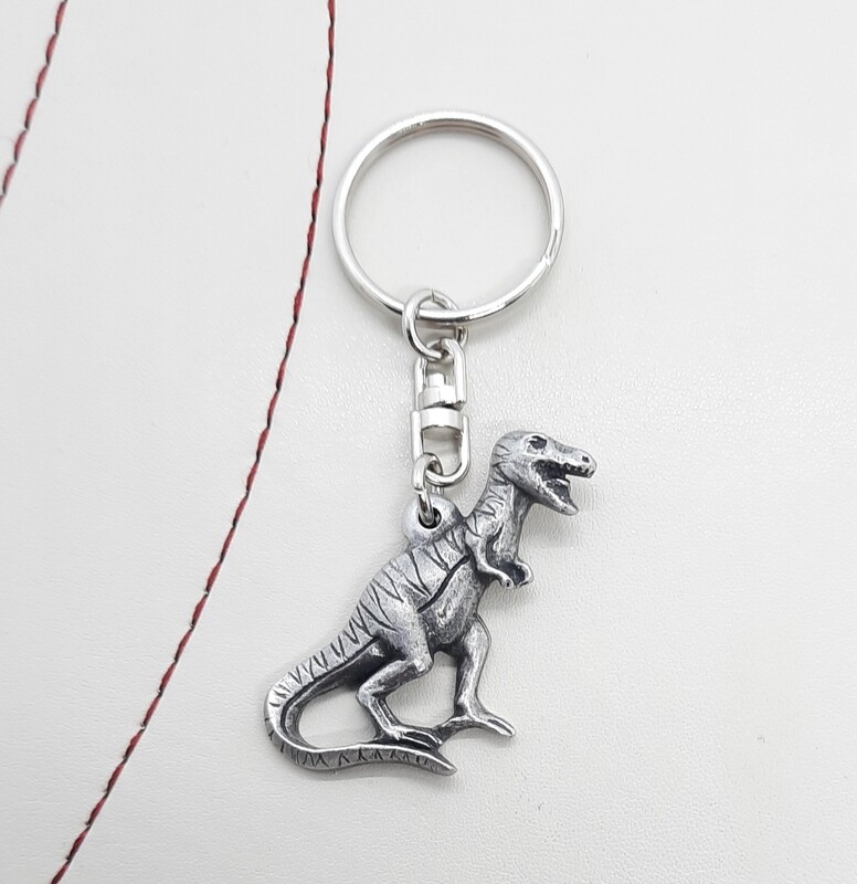 Dinosaur T-Rex Pewter Keyring
