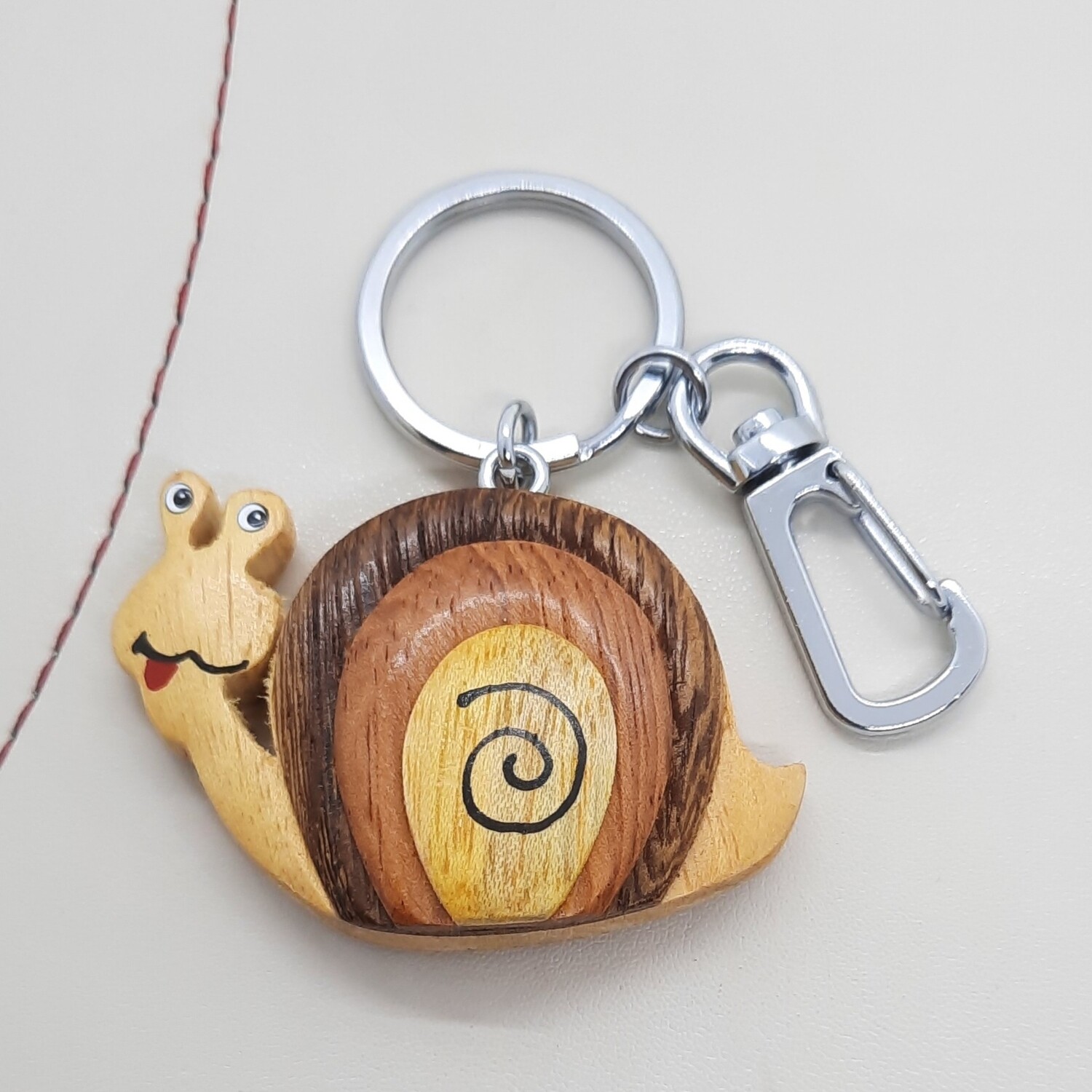 Snail Wooden Keyring