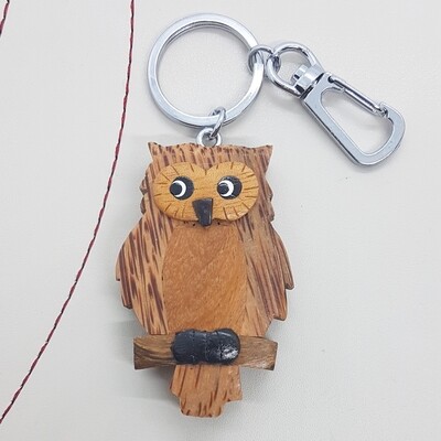 Owl Wooden Keyring 