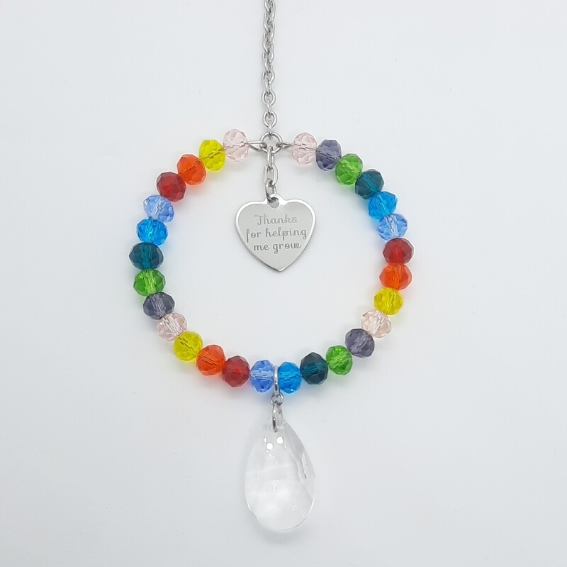 Teacher Rainbow Sun Catcher Thanks For Helping Me Grow