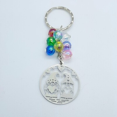Gonk Gnome Beaded Keyring Choose Your Bead Colours 