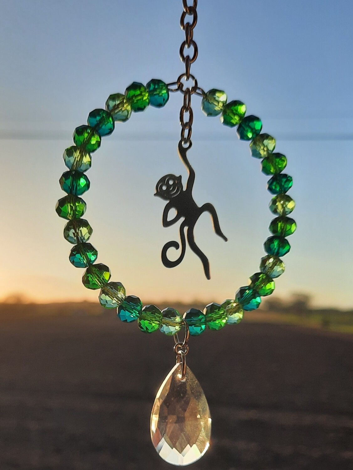 Monkey Round Sun Catcher Choose your Bead Colours 