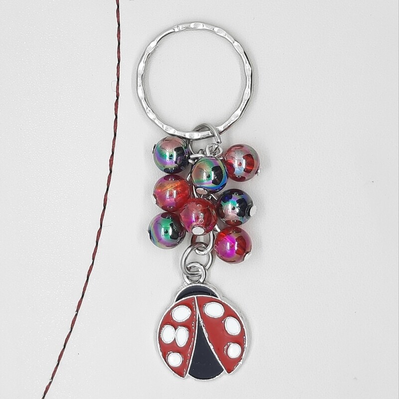 Ladybird Beaded keyring  * NEW *