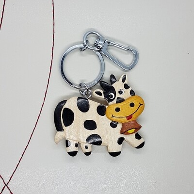 Cow Wooden Keyring