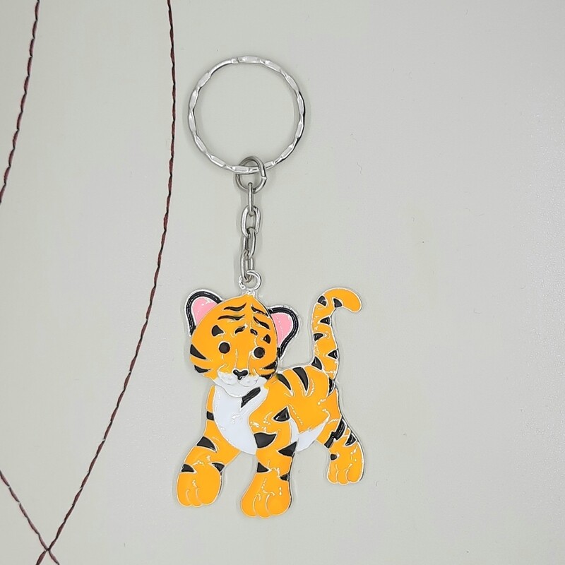 Tiger Enamel Keyring