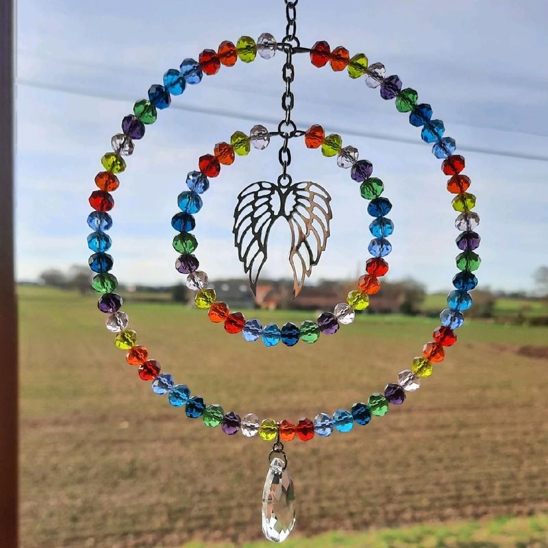 Angel Wing Rainbow sun catcher. Wings 2 sizes available