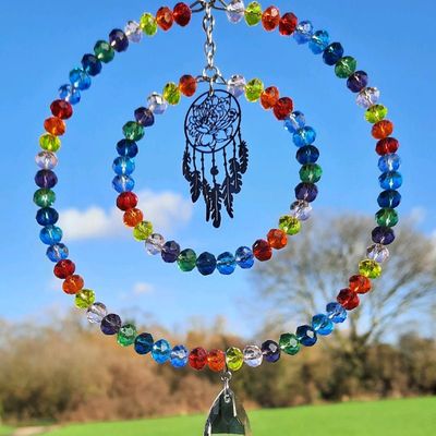 Rainbow Dream Catcher Sun Catcher Available In Two Sizes