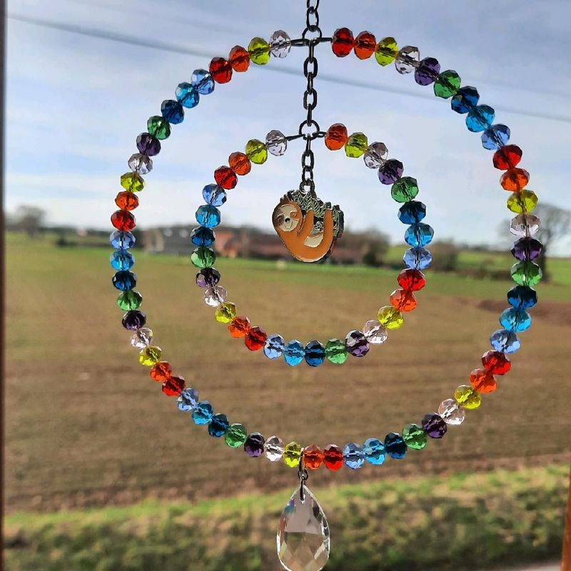 Sloth enamel sun catcher 2 Sizes Available