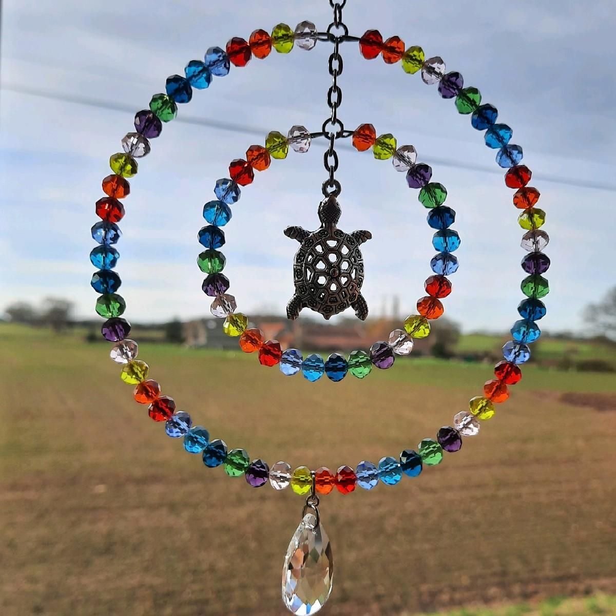 Turtle Rainbow sun catcher 2 Sizes Available