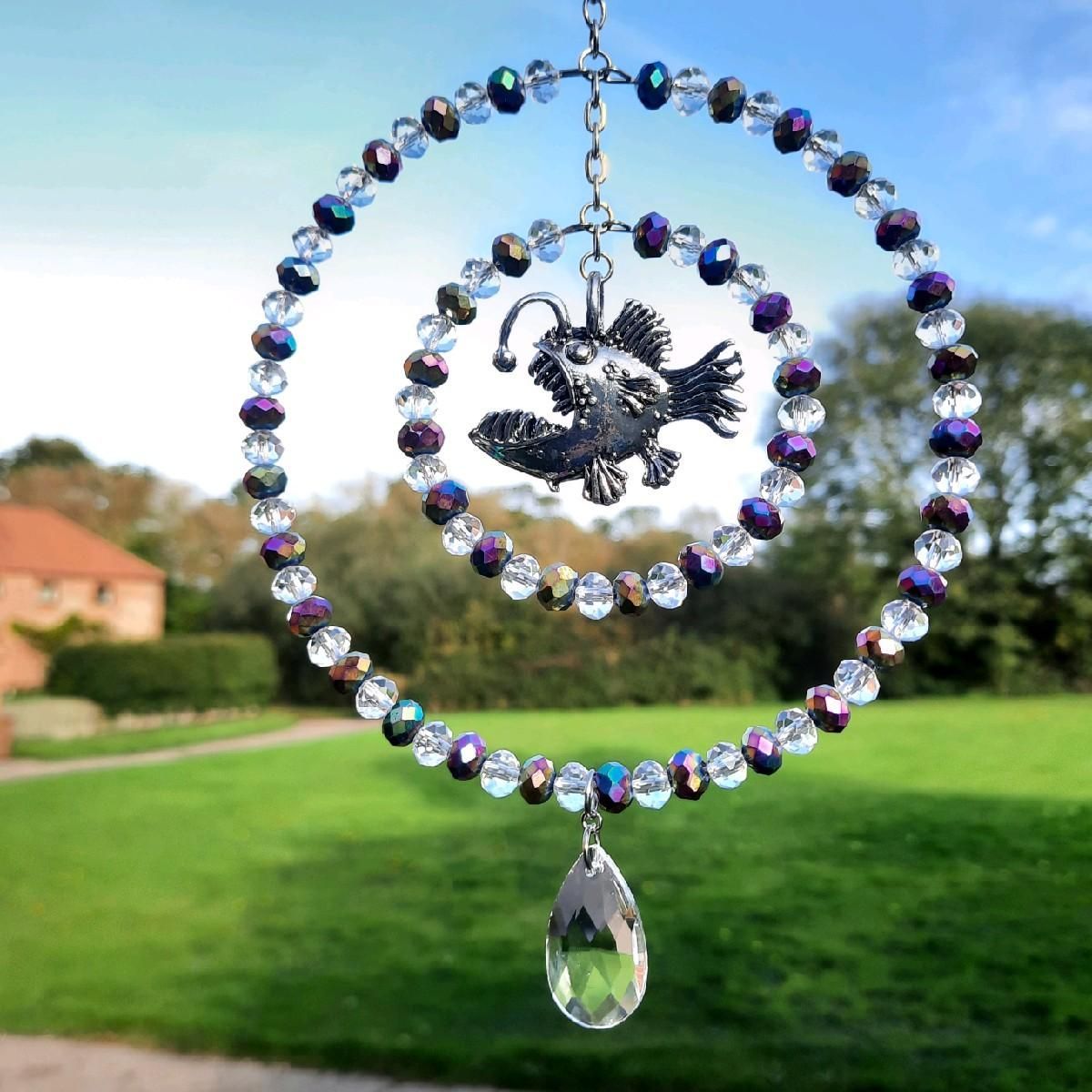 Angler Fish Sun Catcher Handmade. 2 Sizes Available