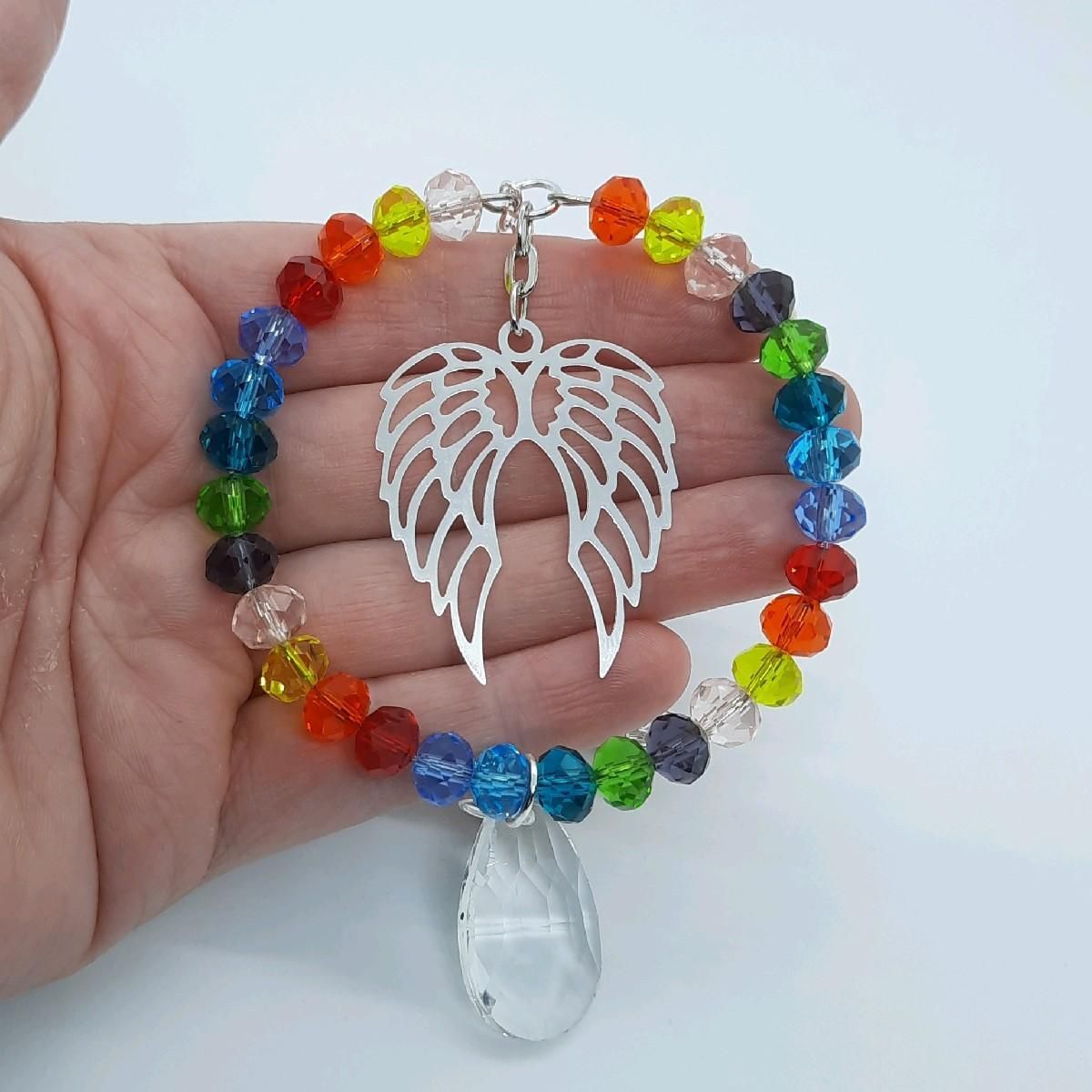 Angel Wing Rainbow sun catcher. Wings 2 sizes available, Size: Standard