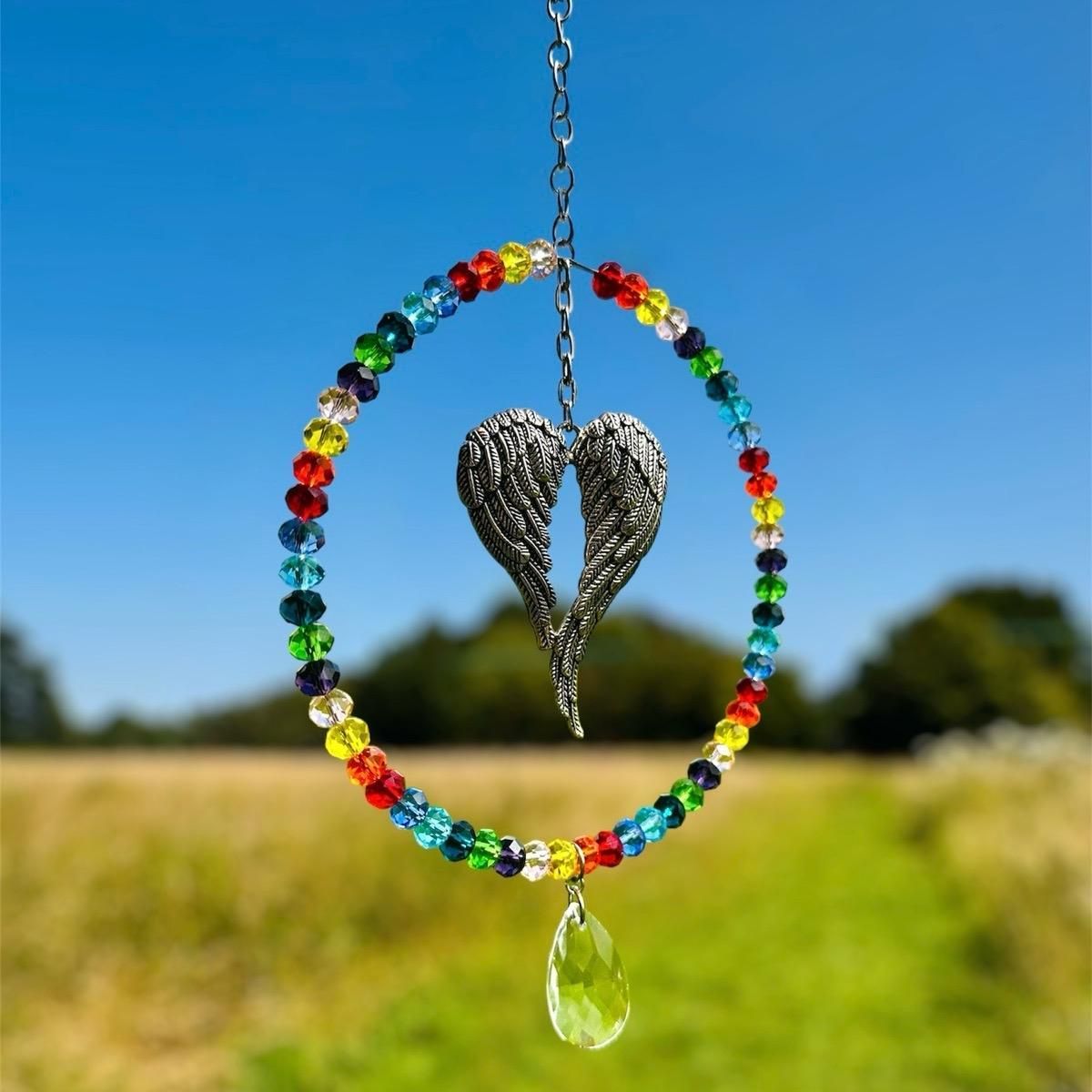 Angel Wings Wing Sun Catcher Handmade Rainbow