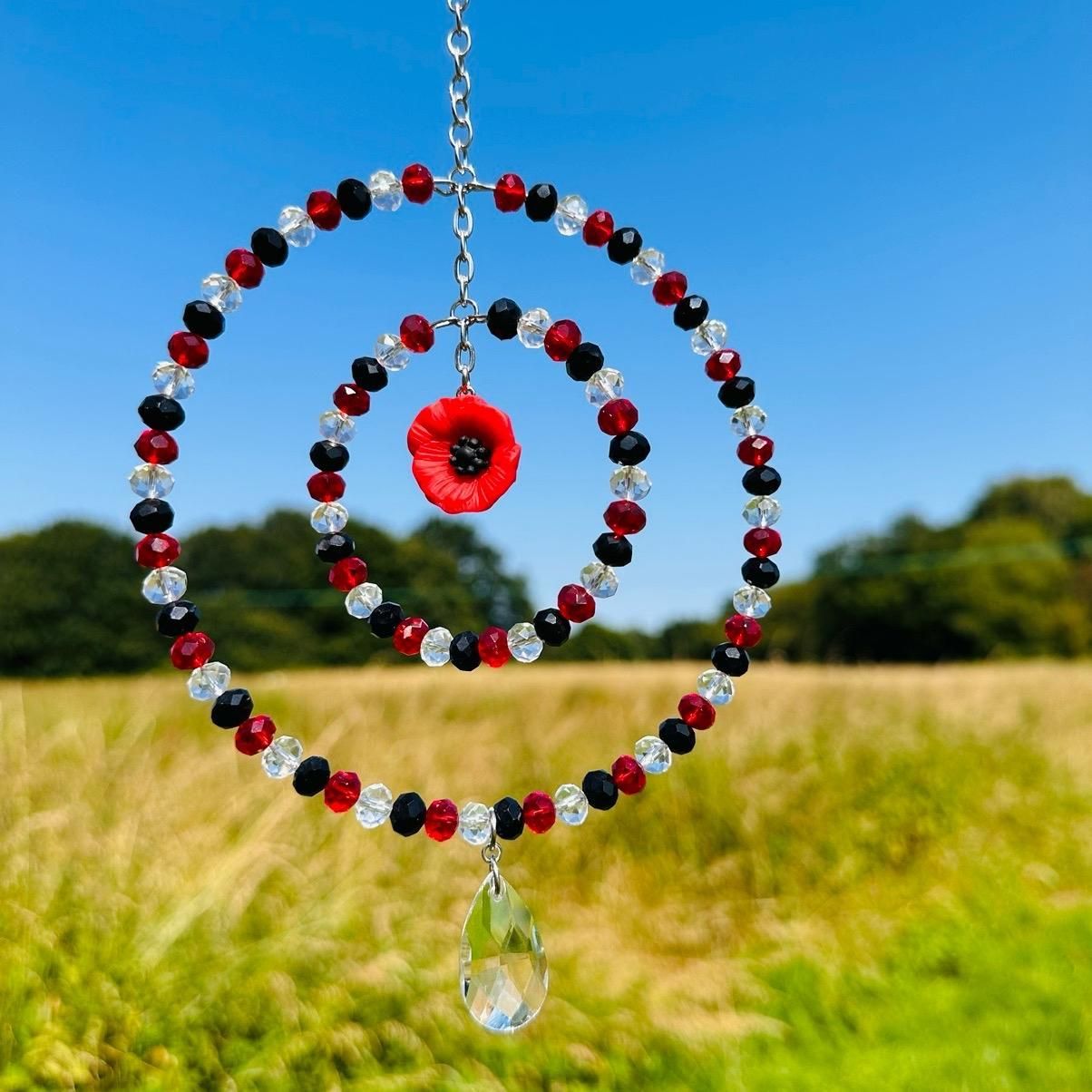 Poppy Sun Catcher Handmade