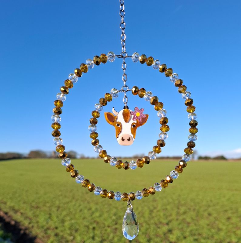 Cow Sun Catcher Handmade 2 Sizes Available