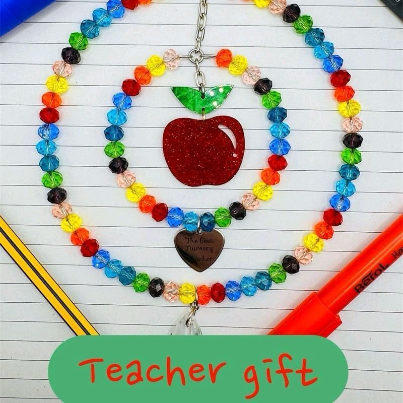 Teachers Gift Apple Sun Catcher Handmade Your Choice of Charm