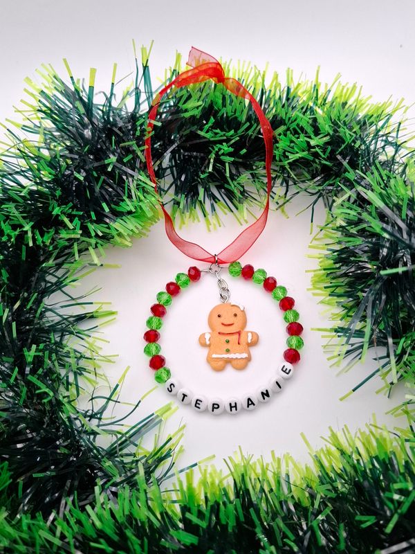 Personalised Gingerbread Lady Girl Christmas Tree Decoration