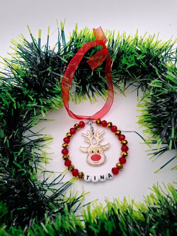 Personalised Reindeer Christmas Tree Decoration