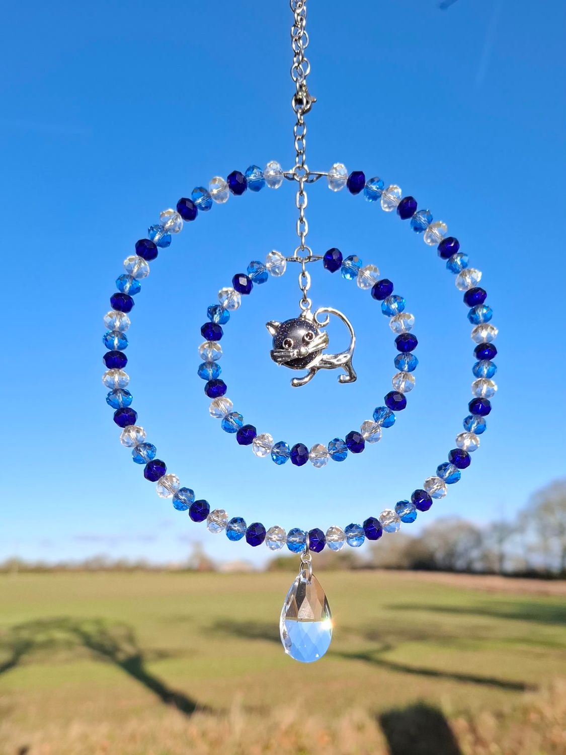 Blue Goldstone Kitten Sun Catcher Available In Two Sizes