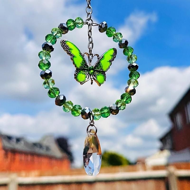 Lime Green Butterfly Sun Catcher  Available In Two Sizes