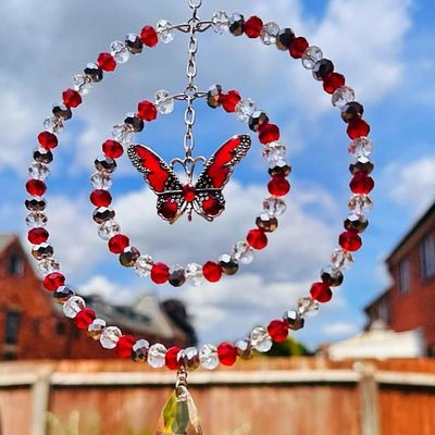 Red Butterfly Sun Catcher Available In Two Sizes Red Butterfly Sun Catcher Available In Two Sizes