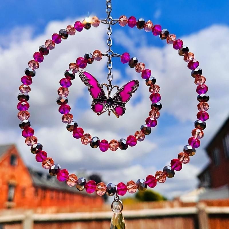 Pink Butterfly Sun Catcher Available In Two Sizes Pink Butterfly Sun Catcher Available In Two Sizes