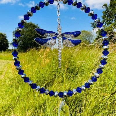 Blue Dragonfly Sun Catcher