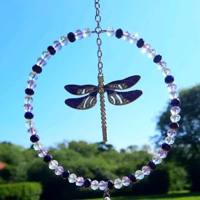 Purple Dragonfly Sun Catcher