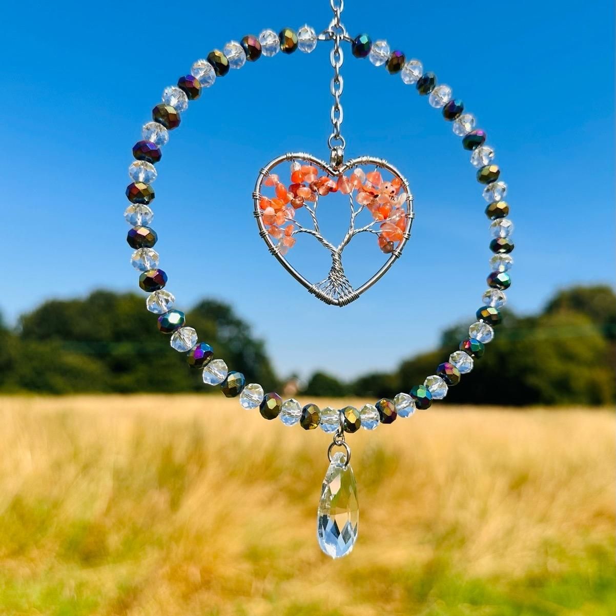 Carnelian Heart Tree Of Life Sun Catcher Carnelian Heart Tree Of Life Sun Catcher