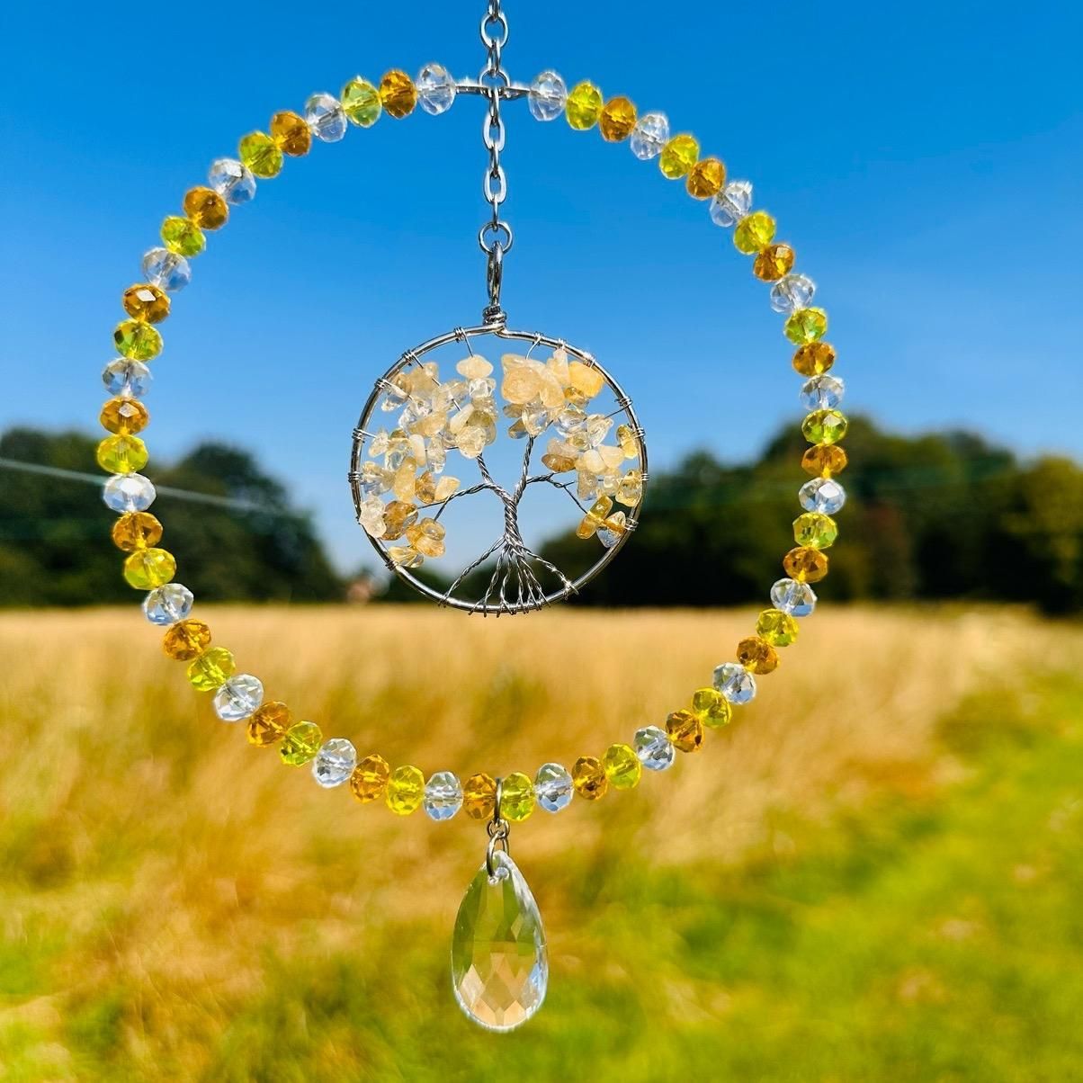 Citrine Round Tree Of Life Sun Catcher