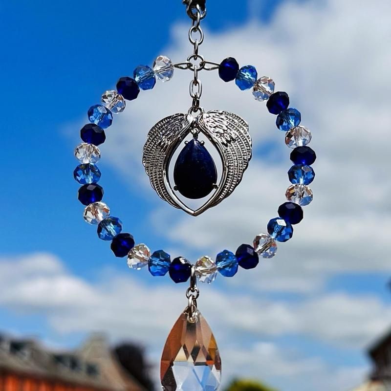 Lapis Lazuli Angel Wing Sun Catcher  Available In Two Sizes