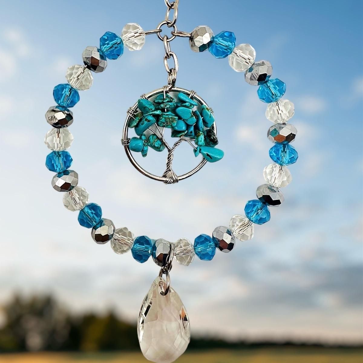 Turquoise Tree Of Life Sun Catcher Available In Two Sizes Turquoise Tree Of Life Sun Catcher Available In Two Sizes