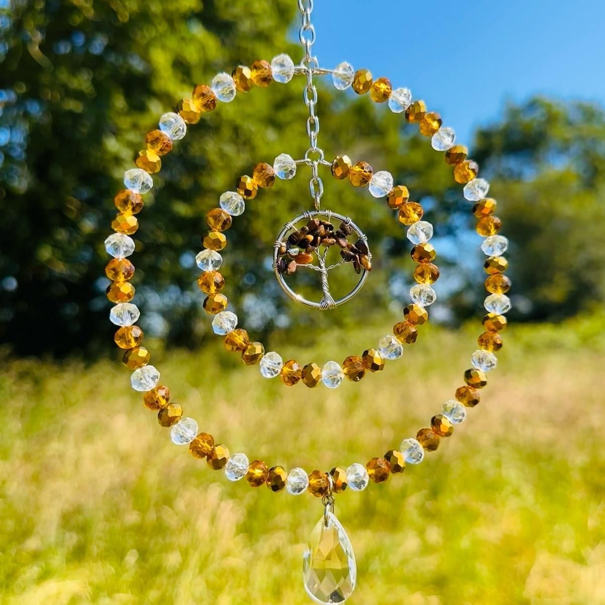 Tigers Eye Tree Of Life Sun Catcher Available In Two Sizes
