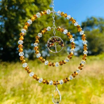 Tigers Eye Tree Of Life Sun Catcher Available In Two Sizes Tigers Eye Tree Of Life Sun Catcher Available In Two Sizes