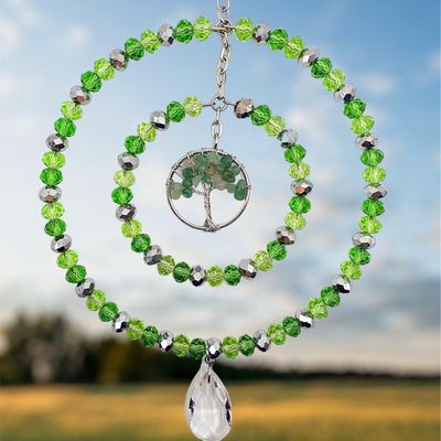 Green Aventurine Tree Of Life Sun Catcher Available In Two Sizes Green Aventurine Tree Of Life Sun Catcher Available In Two Sizes