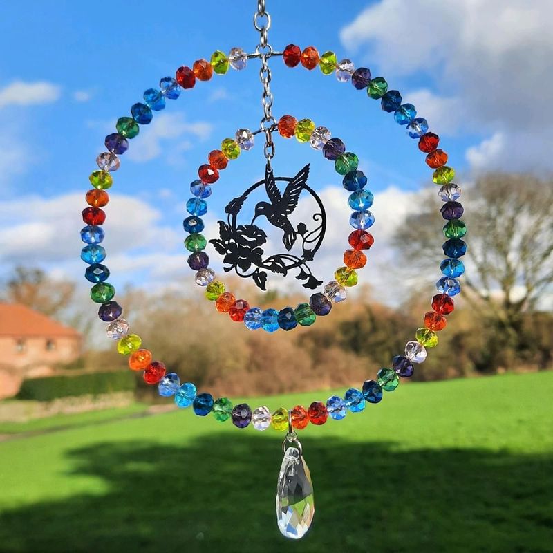 Hummingbird Silhouette Sun Catcher Available In Two Sizes