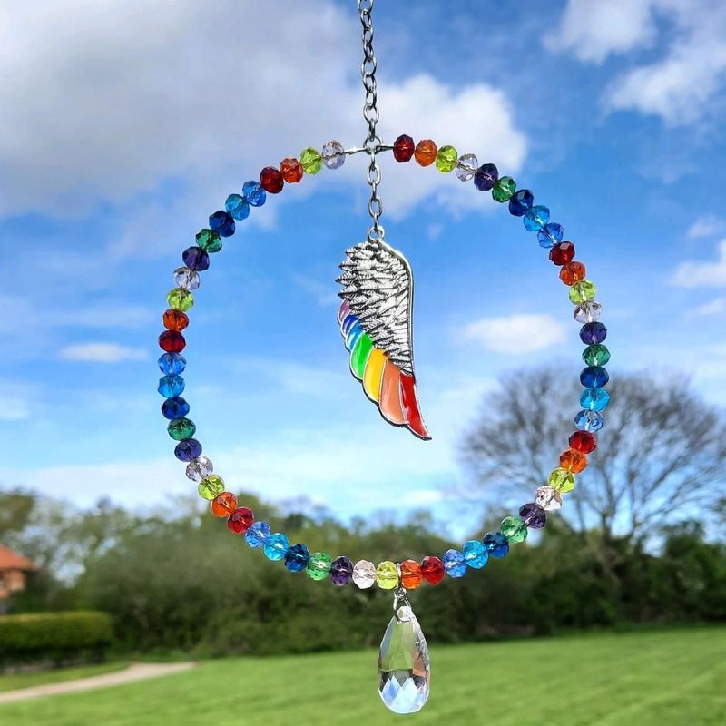 Rainbow Single Angel Wing Sun Catcher