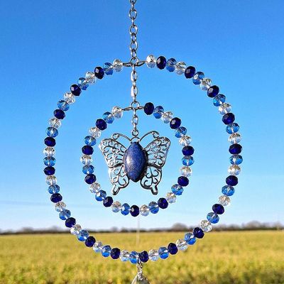 Lapis Lazuli Butterfly Sun Catcher Natural Crystal Available In Two Sizes Lapis Lazuli Butterfly Sun Catcher Natural Crystal Available In Two Sizes