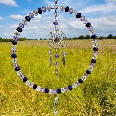 Dream Catcher Sun Catcher Available In Amethyst Or Rose Quartz