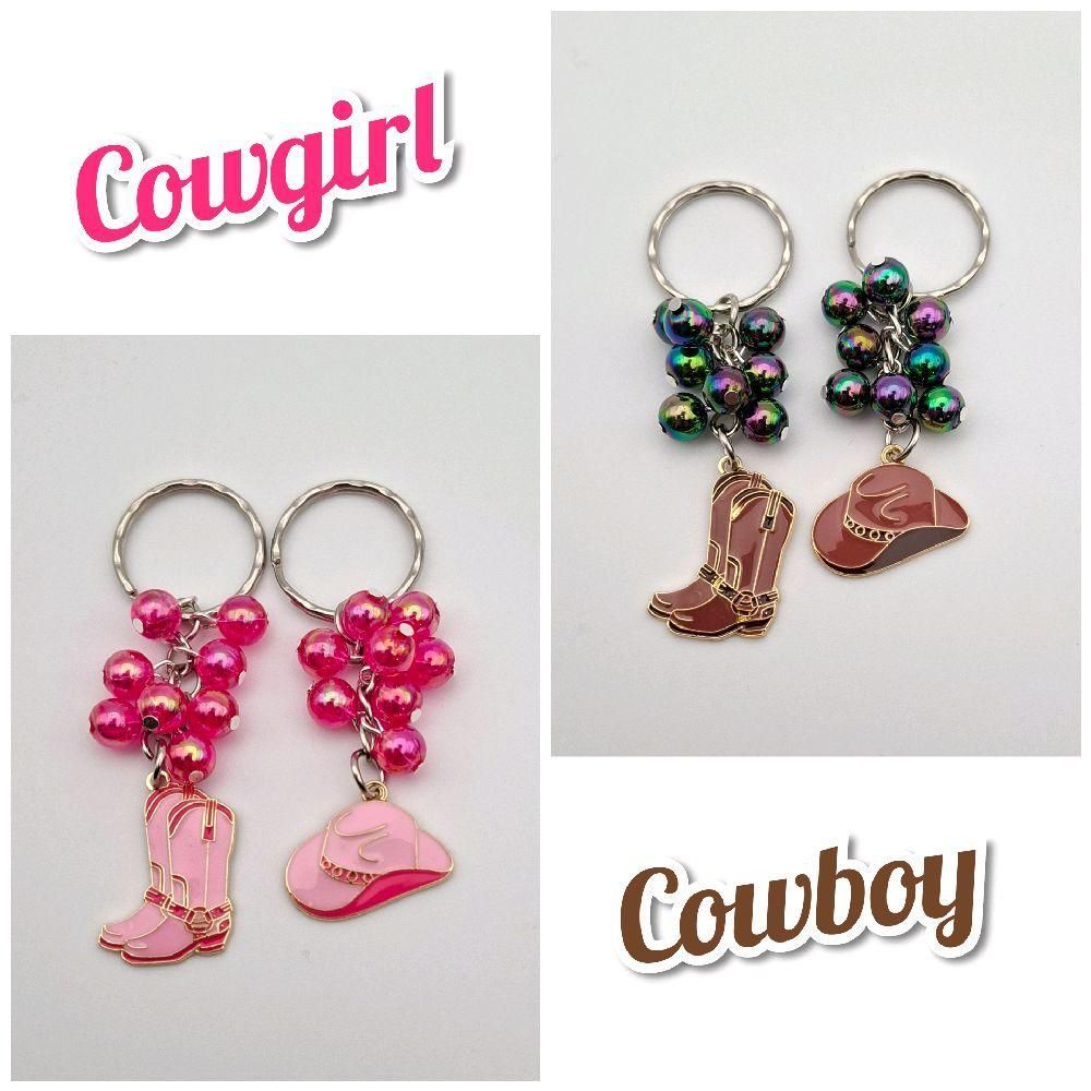 Cowboy/Girl Beaded Keyring Different Variations