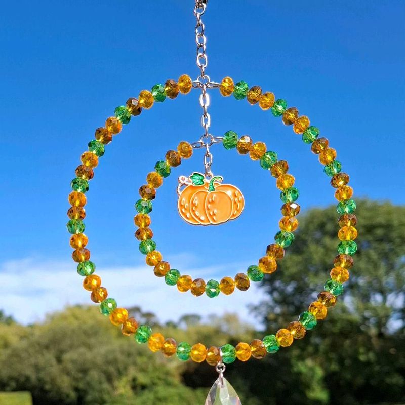 Autumnal Pumpkin Sun Catcher Available In Two Sizes