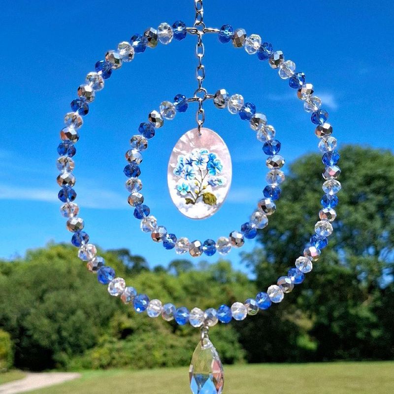 Painted Forget-Me-Not Sun Catcher Available In Two Sizes
