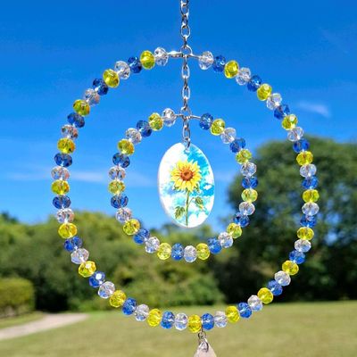 Painted Sunflower Sun Catcher Available In Two Sizes