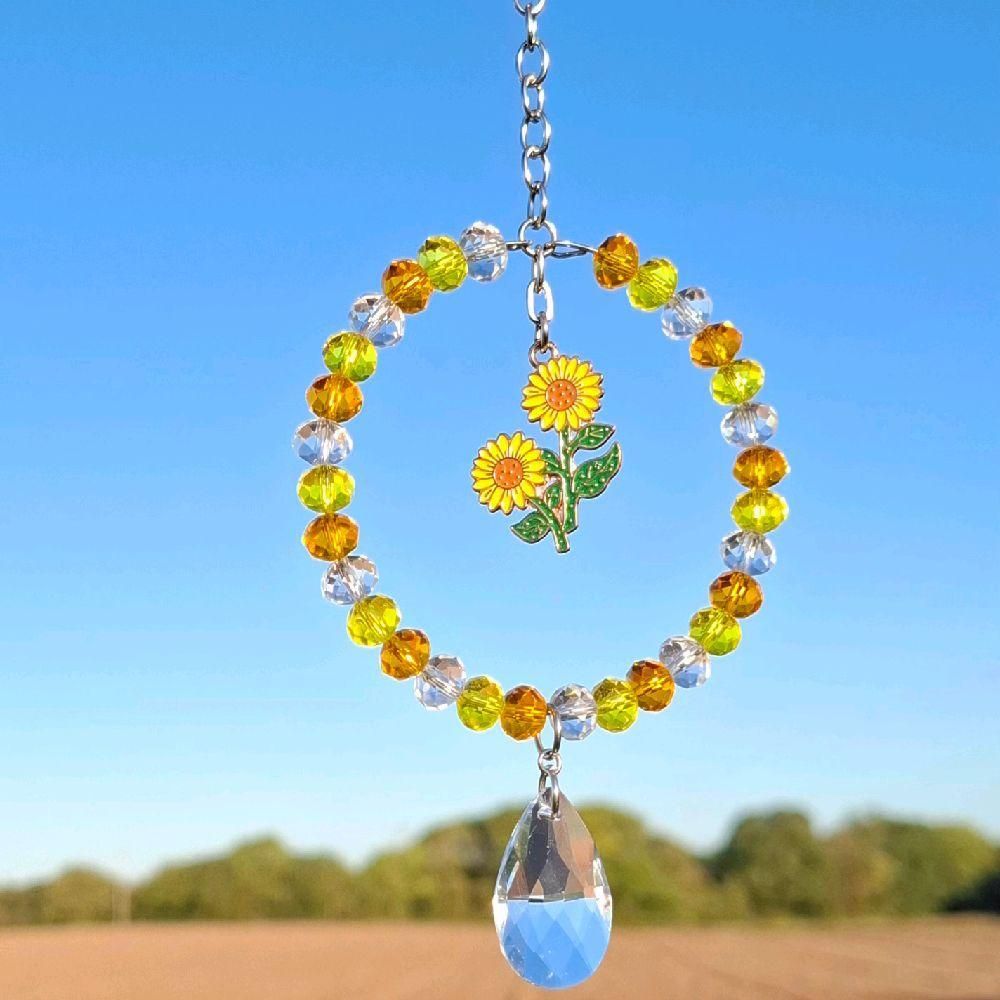 Double Sunflower Sun Catcher Available In Two Sizes