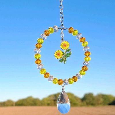 Double Sunflower Sun Catcher Available In Two Sizes Double Sunflower Sun Catcher Available In Two Sizes