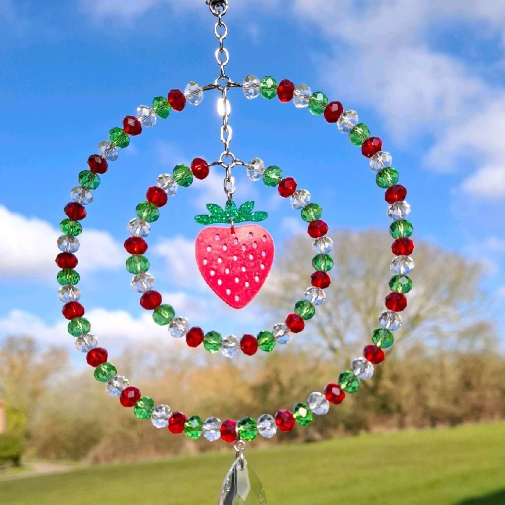 Strawberry Sun Catcher Available In Two Sizes Strawberry Sun Catcher Available In Two Sizes