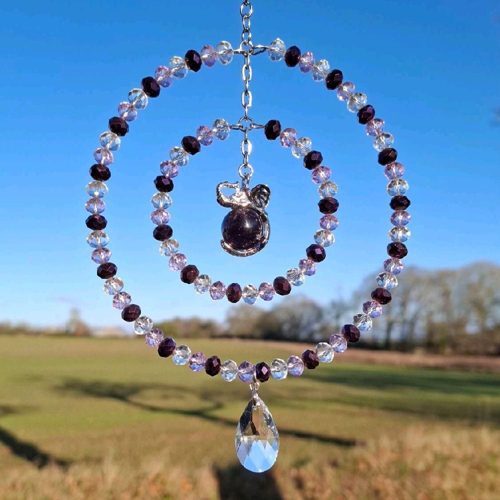 Amethyst Elephant Sun Catcher Available In Two Sizes