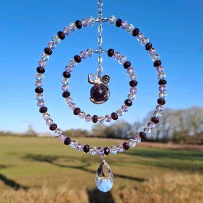 Amethyst Elephant Sun Catcher Available In Two Sizes