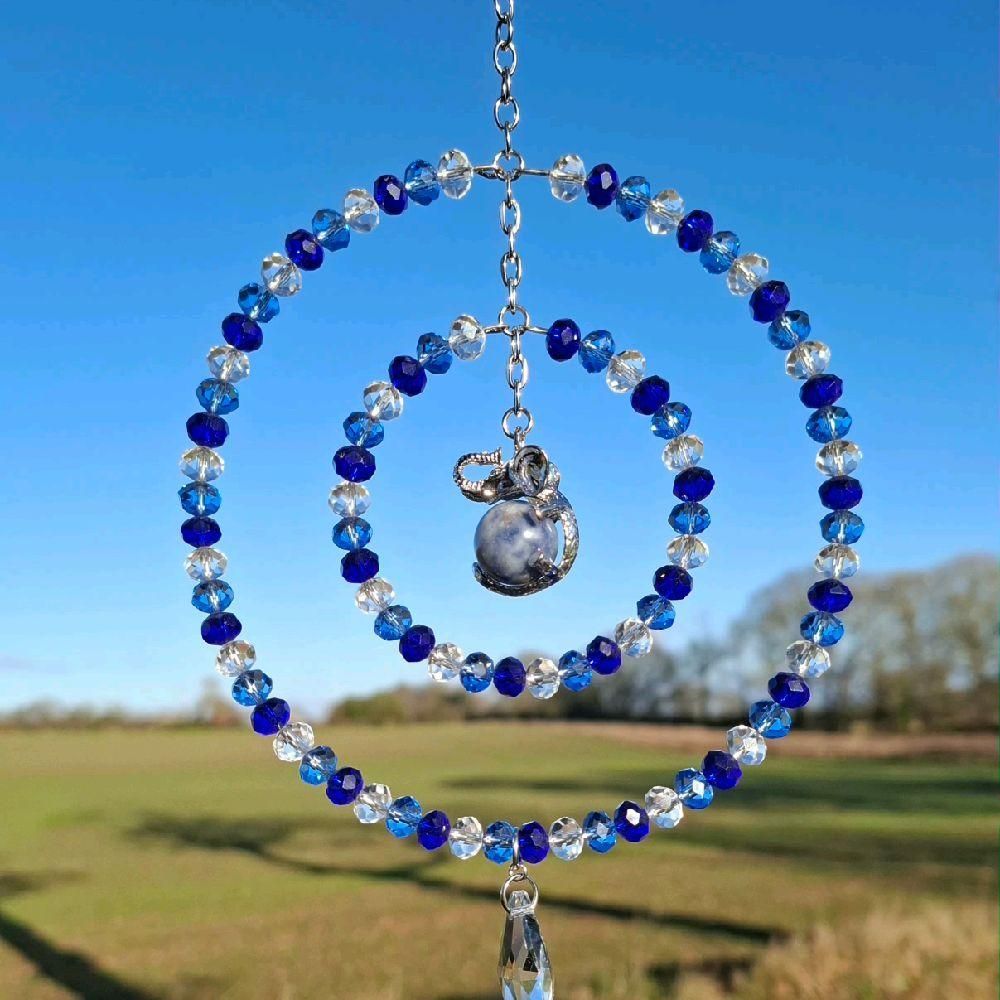 Sodalite Elephant Sun Catcher Available In Two Sizes